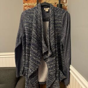 Lucky Brand Blue Striped Open Front Cardigan Size XL